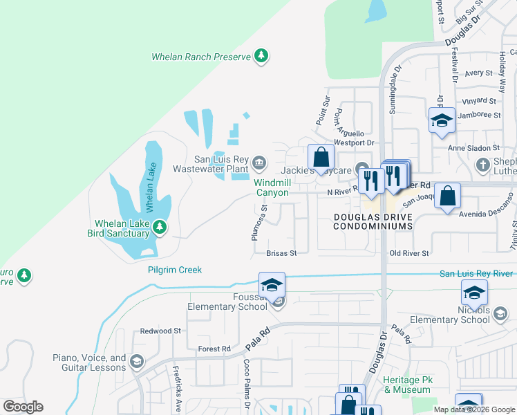 map of restaurants, bars, coffee shops, grocery stores, and more near 224 Mescalita Court in Oceanside