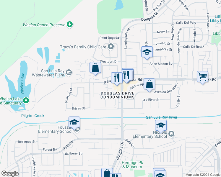 map of restaurants, bars, coffee shops, grocery stores, and more near 641 Sumner Way in Oceanside