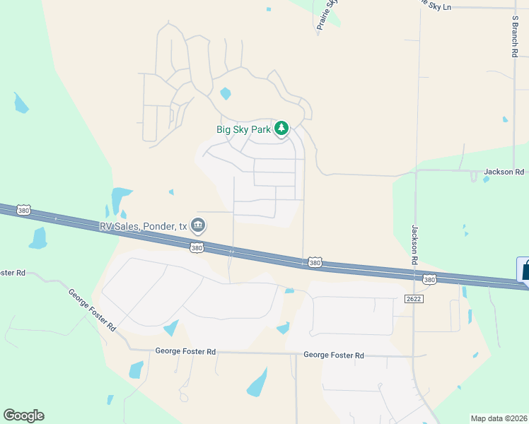 map of restaurants, bars, coffee shops, grocery stores, and more near Logan Pass Drive in Krum