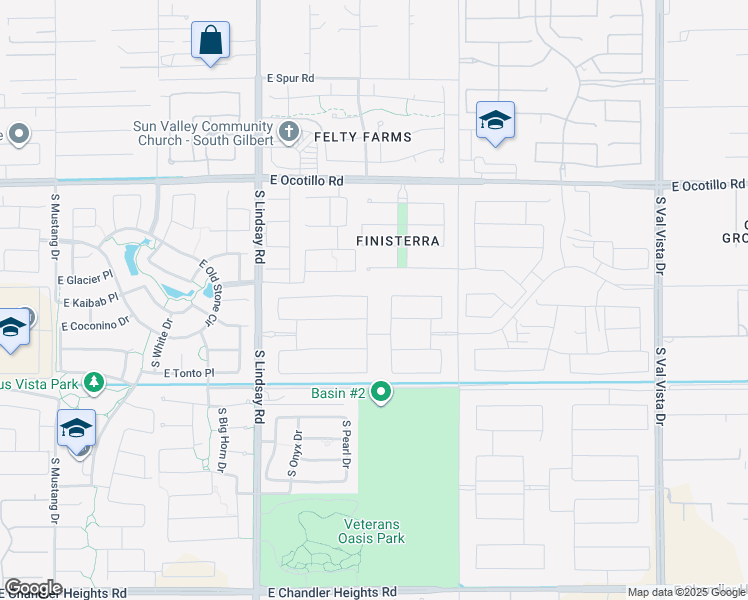 map of restaurants, bars, coffee shops, grocery stores, and more near 4231 South Gemstone Drive in Chandler