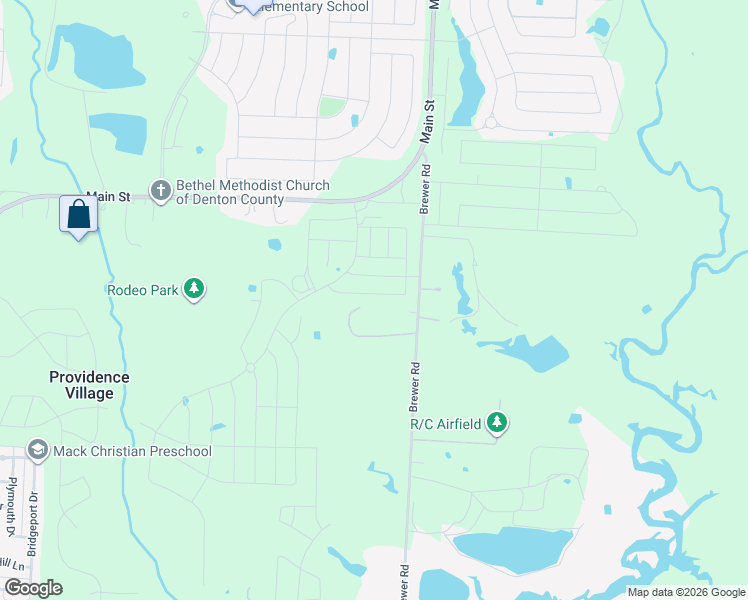 map of restaurants, bars, coffee shops, grocery stores, and more near 12168 Steeplechase Drive in Aubrey