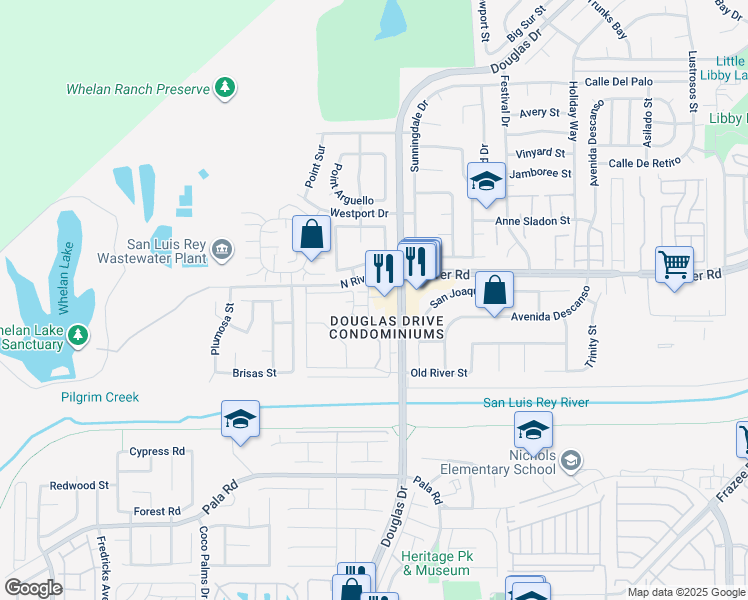 map of restaurants, bars, coffee shops, grocery stores, and more near 646 Sumner Way in Oceanside