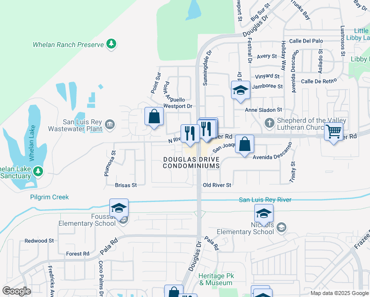 map of restaurants, bars, coffee shops, grocery stores, and more near 646 Sumner Way in Oceanside