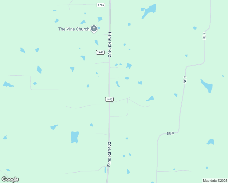 map of restaurants, bars, coffee shops, grocery stores, and more near 6330 Farm Road 1402 in Mount Pleasant