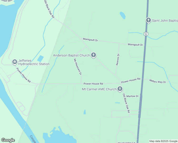map of restaurants, bars, coffee shops, grocery stores, and more near 112 Ulmer Lane in Moncks Corner