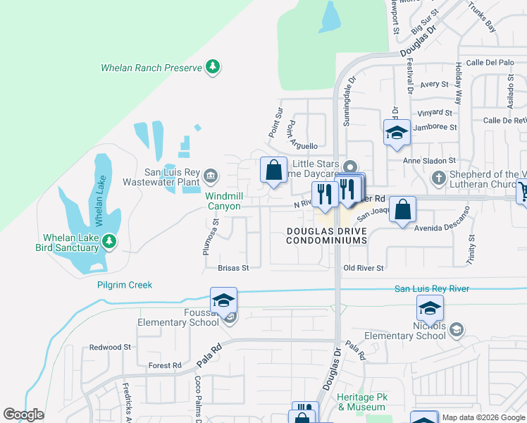 map of restaurants, bars, coffee shops, grocery stores, and more near 101 Playa Del Rey Avenue in Oceanside