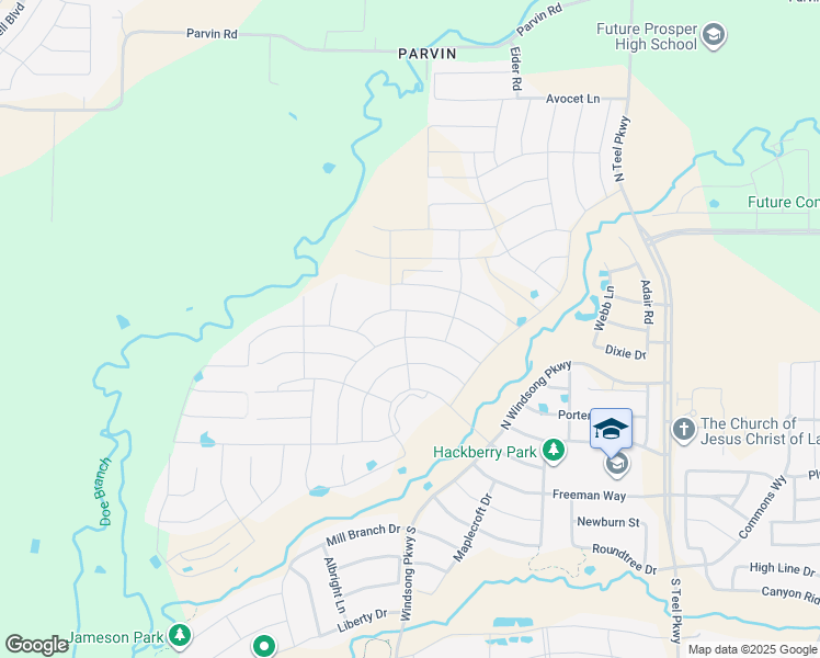 map of restaurants, bars, coffee shops, grocery stores, and more near 2242 Good Hope Road in Prosper