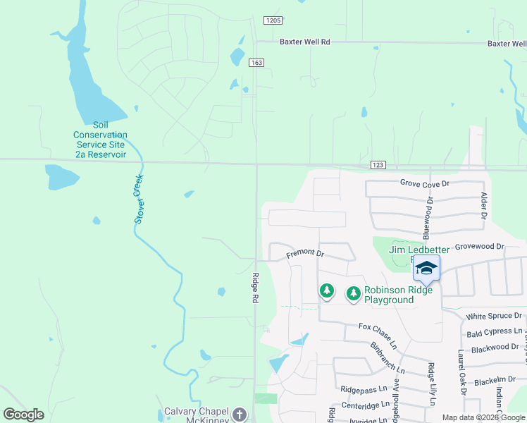 map of restaurants, bars, coffee shops, grocery stores, and more near 3521 Paintbrush Drive in McKinney