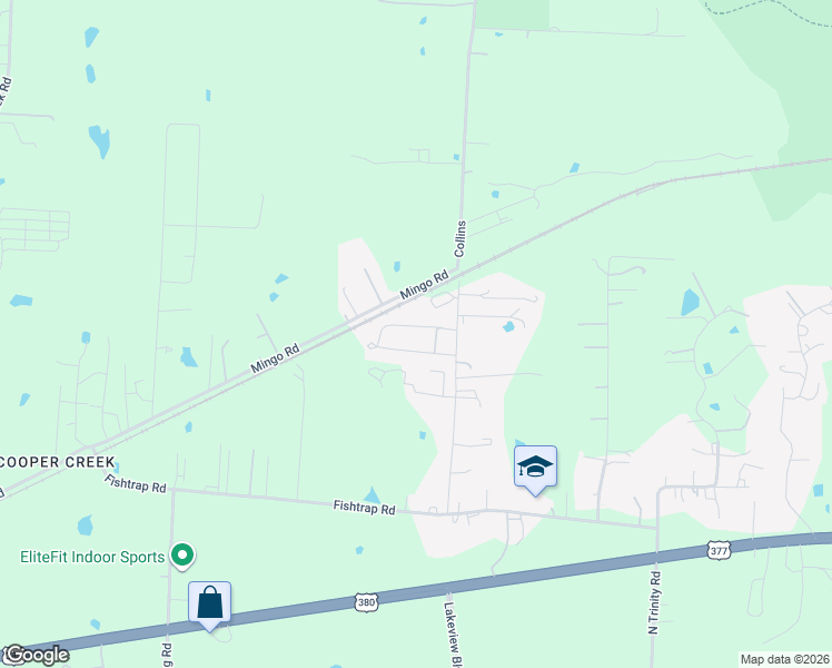 map of restaurants, bars, coffee shops, grocery stores, and more near 2279 Collins Road in Denton