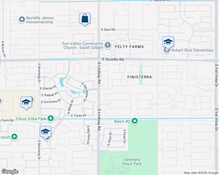 map of restaurants, bars, coffee shops, grocery stores, and more near 4181 South Emerald Drive in Chandler
