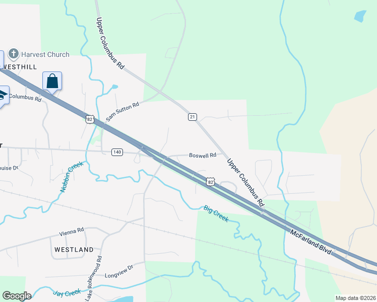 map of restaurants, bars, coffee shops, grocery stores, and more near 1414-14120 Boswell Rd in Coker