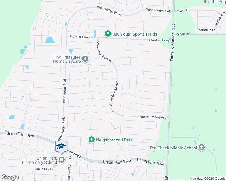 map of restaurants, bars, coffee shops, grocery stores, and more near 1429 Saddle Ridge Drive in Aubrey