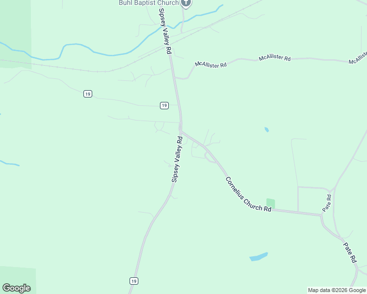 map of restaurants, bars, coffee shops, grocery stores, and more near 11577 Sipsey Valley Road in Buhl