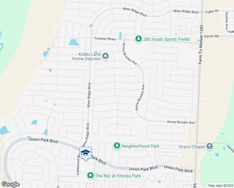 map of restaurants, bars, coffee shops, grocery stores, and more near 1229 Saddle Ridge Drive in Aubrey