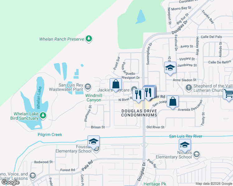map of restaurants, bars, coffee shops, grocery stores, and more near 783 Timber Cove Way in Oceanside