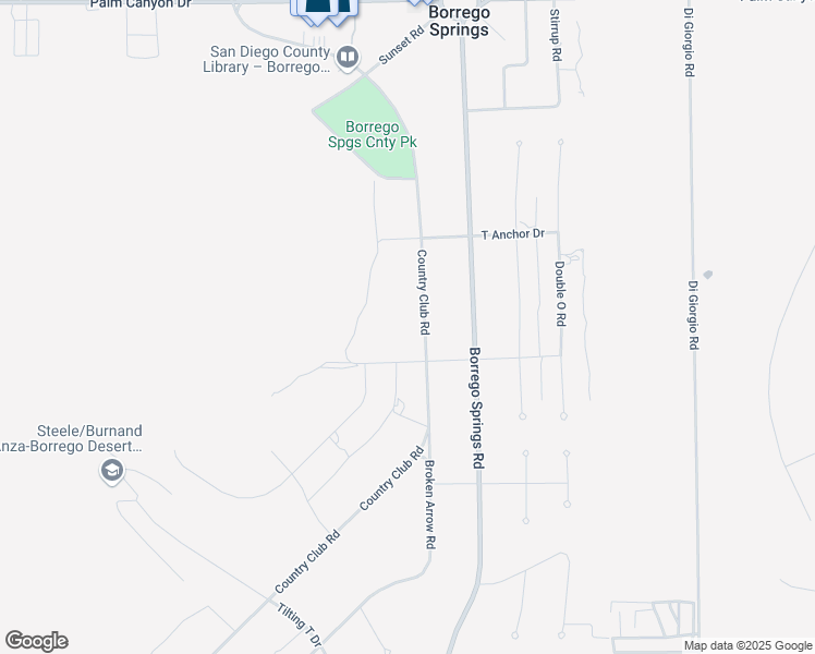 map of restaurants, bars, coffee shops, grocery stores, and more near 2768 Country Club Road in Borrego Springs