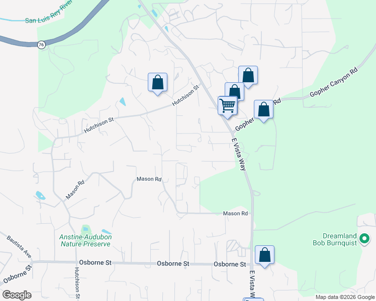 map of restaurants, bars, coffee shops, grocery stores, and more near 3000 Blackwell Drive in Vista