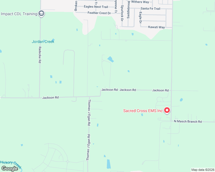 map of restaurants, bars, coffee shops, grocery stores, and more near 5050 Jackson Road in Krum