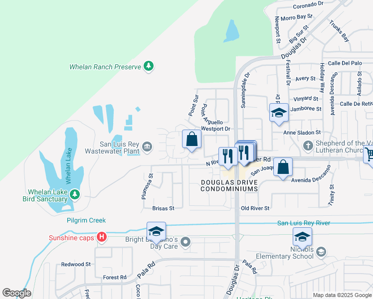 map of restaurants, bars, coffee shops, grocery stores, and more near 4258 Point Lobas Circle in Oceanside