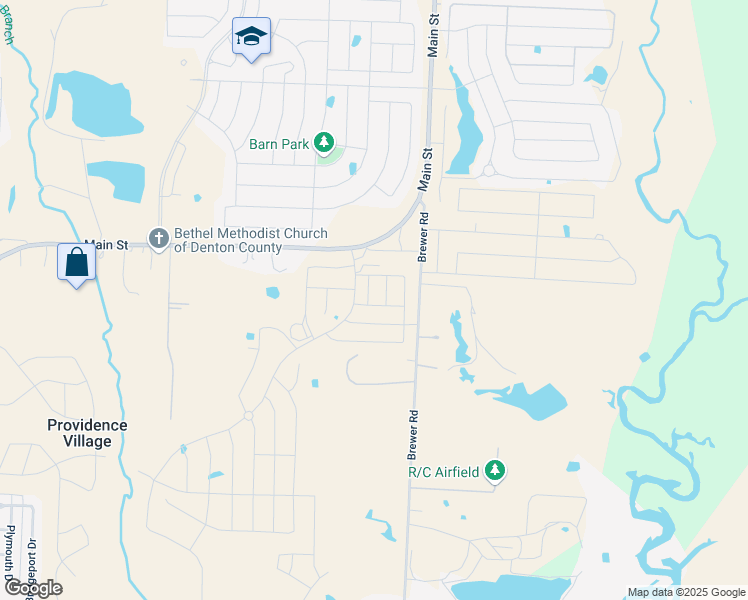 map of restaurants, bars, coffee shops, grocery stores, and more near 2427 North Powell Road in Aubrey
