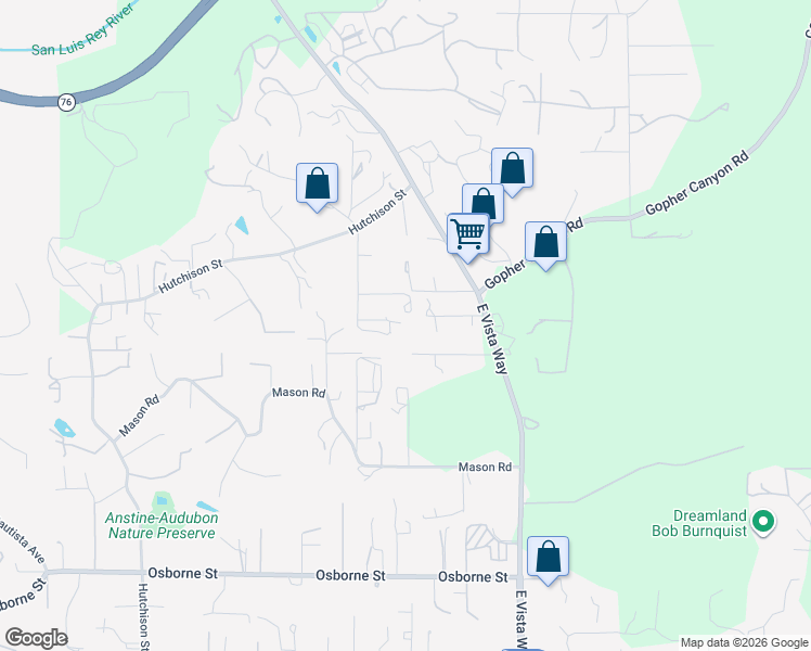 map of restaurants, bars, coffee shops, grocery stores, and more near 3000 Blackwell Drive in Vista