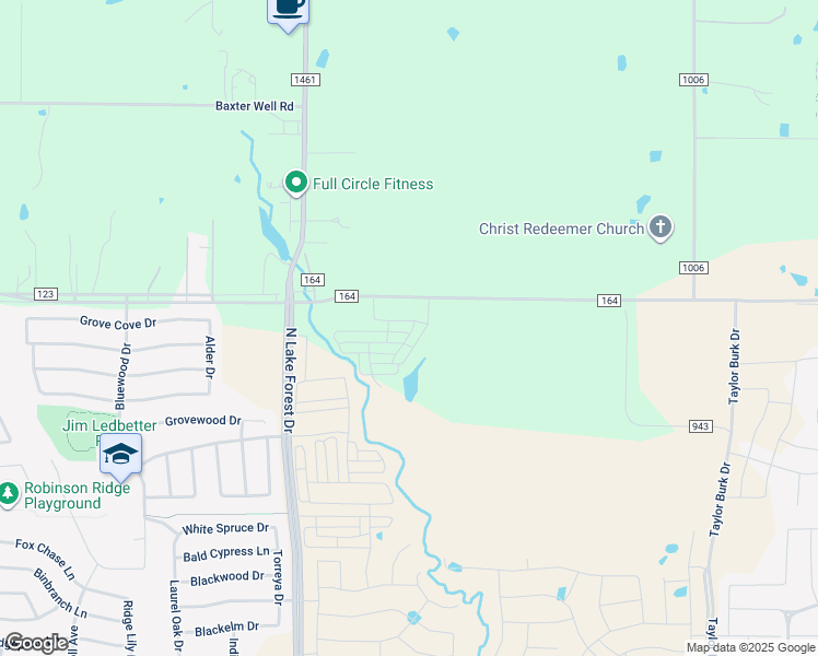 map of restaurants, bars, coffee shops, grocery stores, and more near 4889 County Road 164 in McKinney