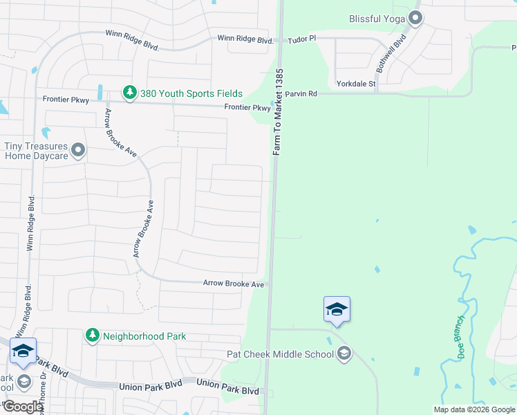 map of restaurants, bars, coffee shops, grocery stores, and more near 1933 Steppe Trail Dr in Aubrey