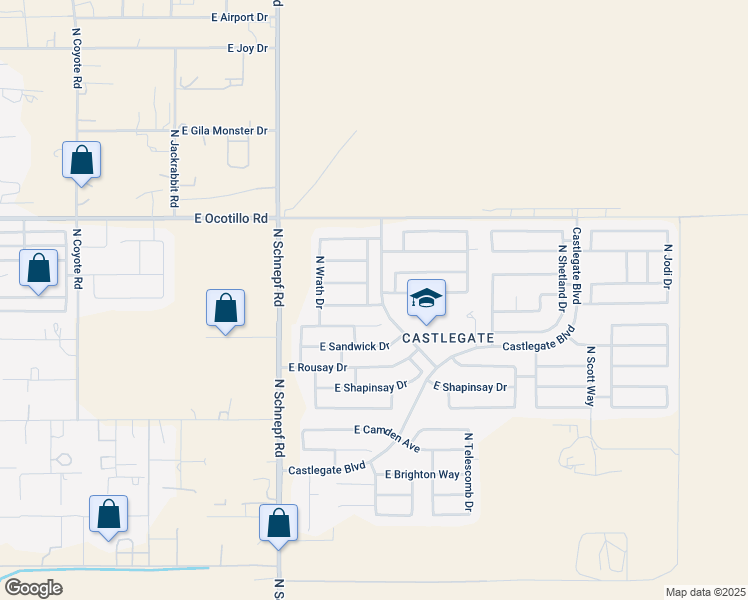 map of restaurants, bars, coffee shops, grocery stores, and more near 3756 East Meadow Mist Lane in Queen Creek
