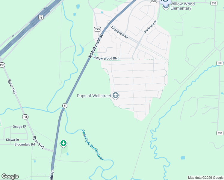 map of restaurants, bars, coffee shops, grocery stores, and more near 904 Putman Drive in McKinney
