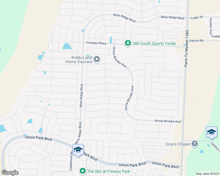 map of restaurants, bars, coffee shops, grocery stores, and more near 1229 Saddle Ridge Drive in Aubrey