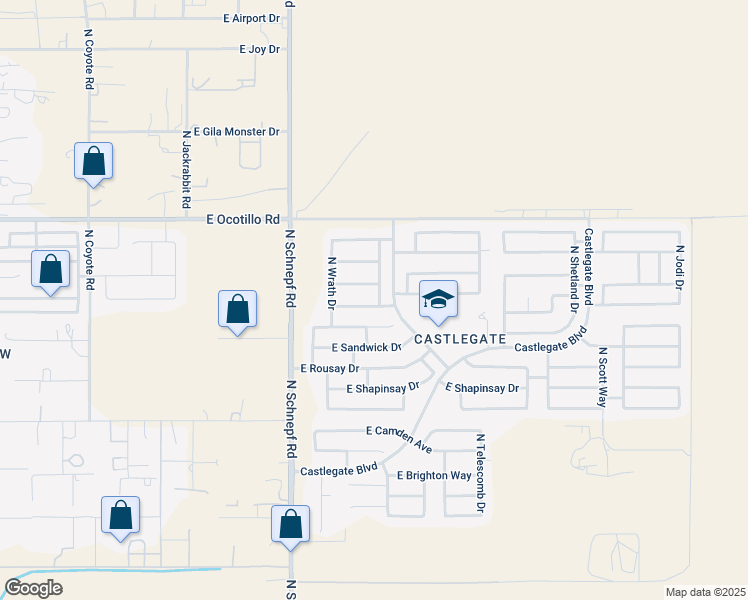 map of restaurants, bars, coffee shops, grocery stores, and more near 3756 East Meadow Mist Lane in Queen Creek