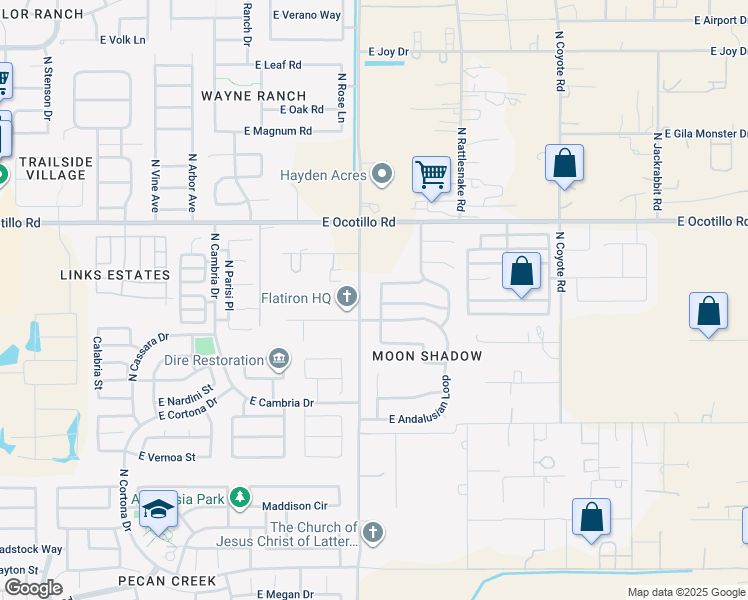 map of restaurants, bars, coffee shops, grocery stores, and more near 40448 North PRZEWALSKI Street in San Tan Valley