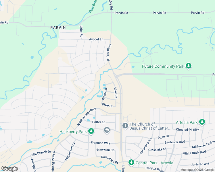 map of restaurants, bars, coffee shops, grocery stores, and more near 2174 South Teel Parkway in Prosper