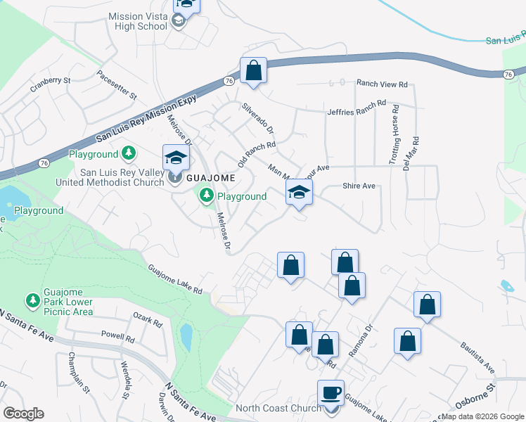 map of restaurants, bars, coffee shops, grocery stores, and more near 1789 Clydesdale Court in Oceanside