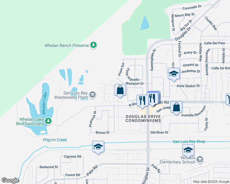 map of restaurants, bars, coffee shops, grocery stores, and more near 4267 Arcata Bay Way in Oceanside