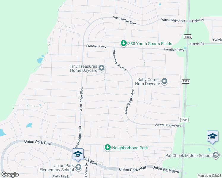 map of restaurants, bars, coffee shops, grocery stores, and more near 1229 Saddle Ridge Drive in Aubrey
