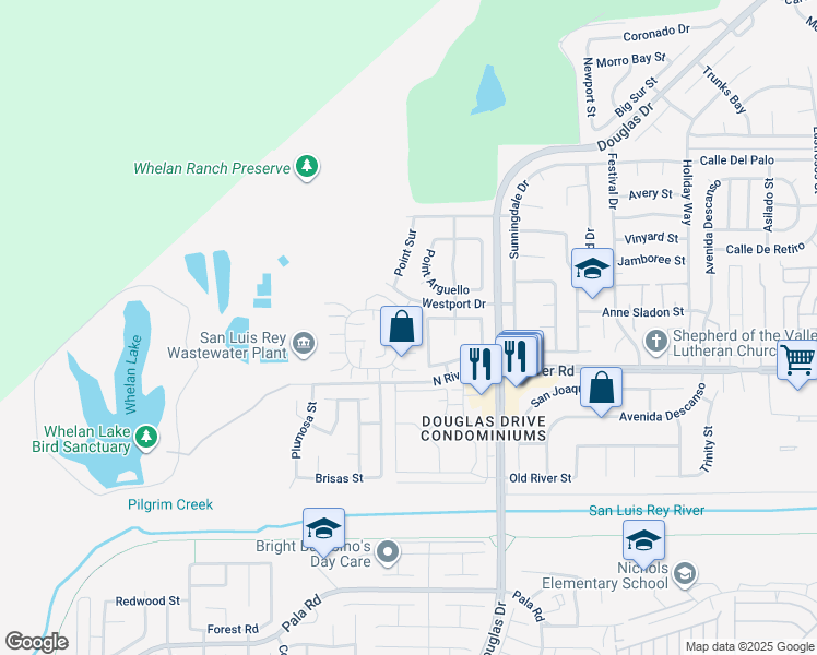 map of restaurants, bars, coffee shops, grocery stores, and more near 4353 Arbor Cove Circle in Oceanside