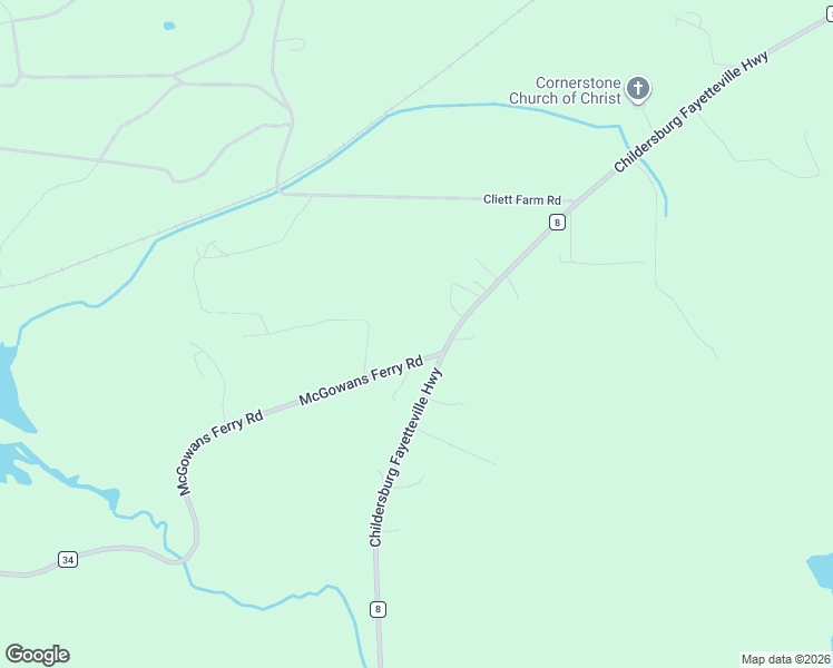 map of restaurants, bars, coffee shops, grocery stores, and more near 10205 McGowans Ferry Road in Childersburg