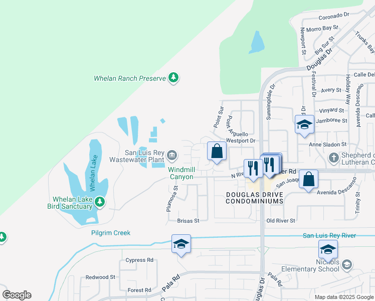 map of restaurants, bars, coffee shops, grocery stores, and more near 830 Malibu Point Way in Oceanside