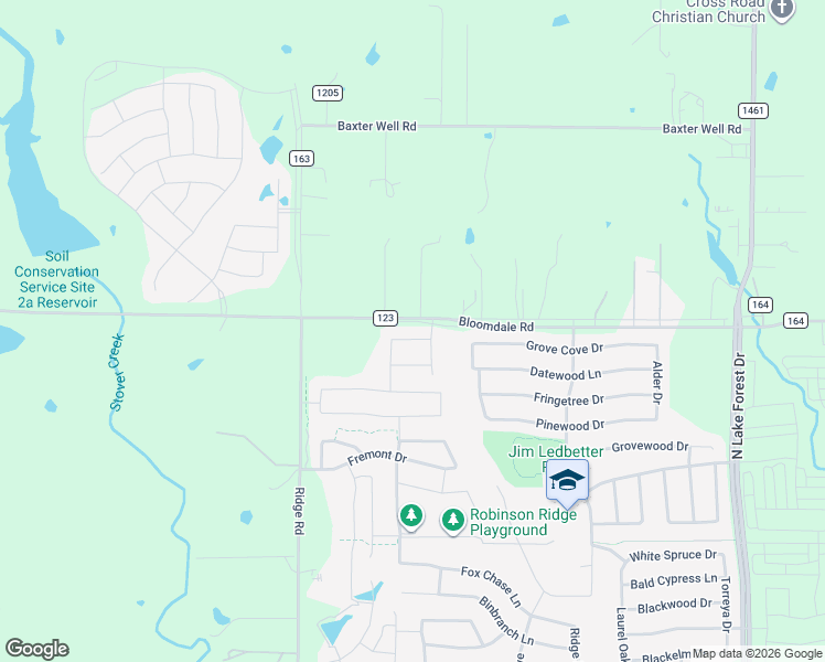 map of restaurants, bars, coffee shops, grocery stores, and more near 6481 County Road 123 in McKinney