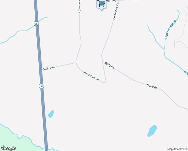 map of restaurants, bars, coffee shops, grocery stores, and more near 5049 Horseshoe Circle in Hephzibah