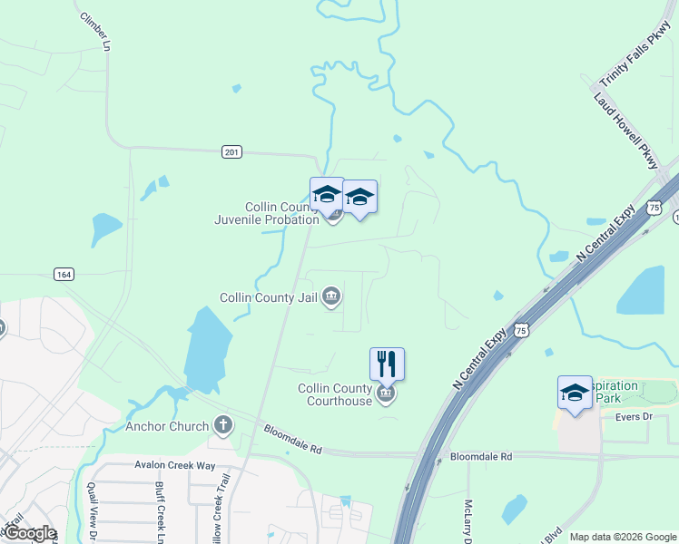 map of restaurants, bars, coffee shops, grocery stores, and more near 4690 Community Avenue in McKinney