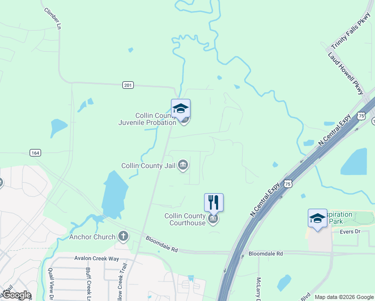 map of restaurants, bars, coffee shops, grocery stores, and more near 4690 Community Avenue in McKinney