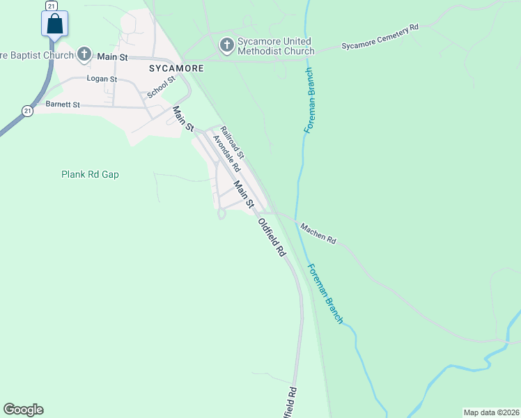 map of restaurants, bars, coffee shops, grocery stores, and more near 1081 Main Street in Sycamore