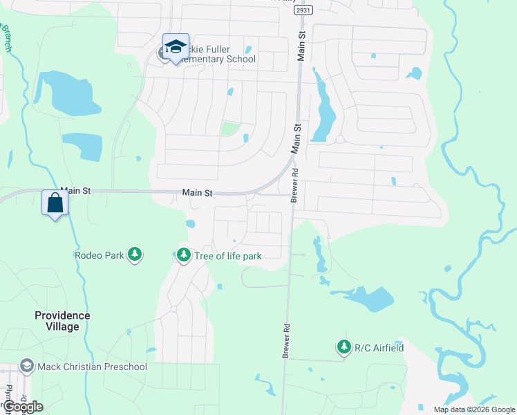 map of restaurants, bars, coffee shops, grocery stores, and more near 2427 North Powell Road in Aubrey