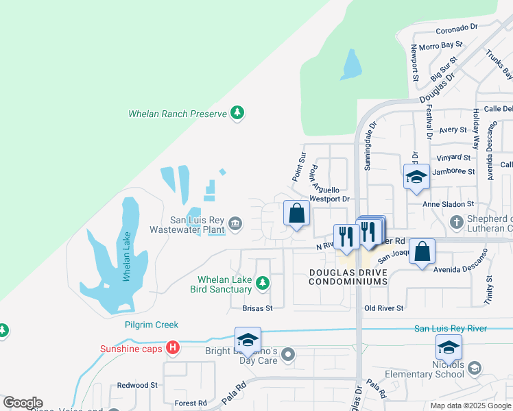 map of restaurants, bars, coffee shops, grocery stores, and more near 801 Yankee Point Way in Oceanside