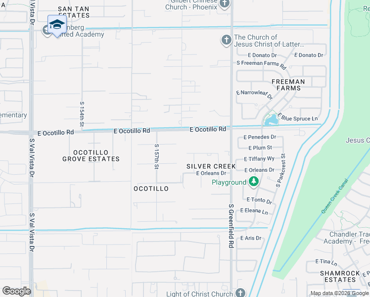 map of restaurants, bars, coffee shops, grocery stores, and more near 2177 East Pickett Court in Gilbert