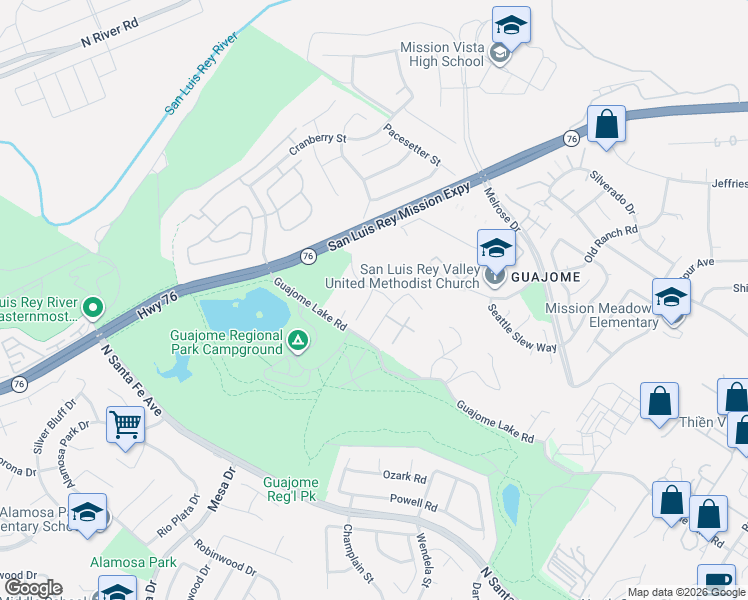 map of restaurants, bars, coffee shops, grocery stores, and more near 5431 Stirrup Way in Oceanside