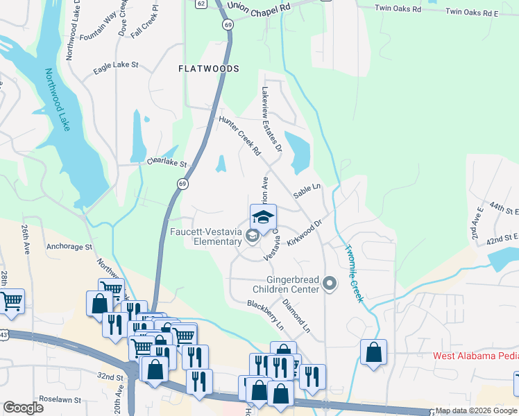 map of restaurants, bars, coffee shops, grocery stores, and more near 4304 Orion Ave in Northport