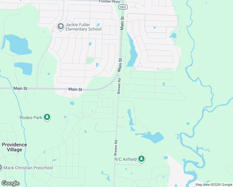 map of restaurants, bars, coffee shops, grocery stores, and more near 2427 Brewer Road in Aubrey